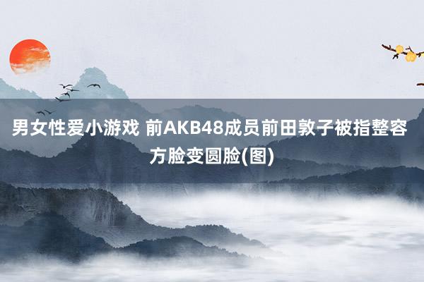 男女性爱小游戏 前AKB48成员前田敦子被指整容 方脸变圆脸(图)