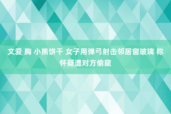 文爱 胸 小熊饼干 女子用弹弓射击邻居窗玻璃 称怀疑遭对方偷窥