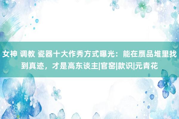 女神 调教 瓷器十大作秀方式曝光：能在赝品堆里找到真迹，才是高东谈主|官窑|款识|元青花