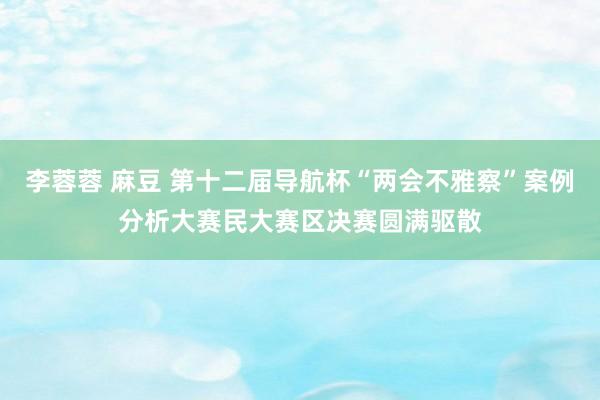 李蓉蓉 麻豆 第十二届导航杯“两会不雅察”案例分析大赛民大赛区决赛圆满驱散